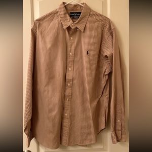 Ralph Lauren Dress Shirt Beige XL Striped